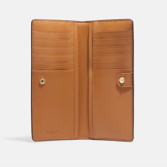 Coach Slim Wallet In Signature Canvas With Snowflake Print - Picture 2 of 4